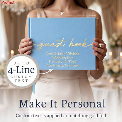 Promot Personalized Guestbook (Baby Blue) - 110 Lined Pages - color: Baby Blue