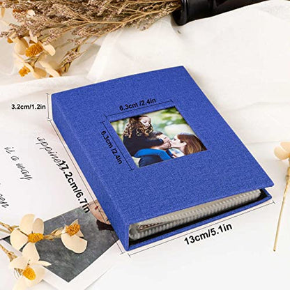 Ywlake Photo Album 4x6 100 Pockets 2 Packs, Small Mini Capacity Linen Photo Album Bulk Sets, Each Pack Holds 100 Top Loader Vertical Only Picture for Kids Boy Girls Blue - color: Blue, size: 100 Pockets/2PK