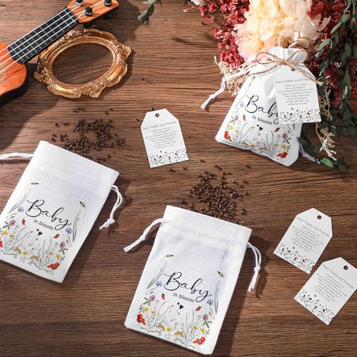 Fumete 50 Sets Wildflower Baby Party Favors for Guests, Bloom - style: Bloom
