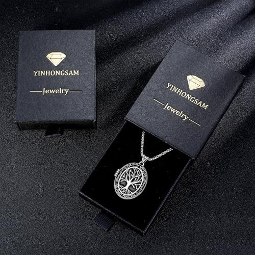 925 Sterling Silver Pictures Locket Necklace for Women Men - color: Black plated 9