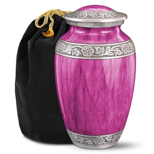 Purple Pink Watercolor Urn for Ashes Adult Male – Large Cremation Urns for Human Ashes – Memorial Funeral Urn for Men & Women, Home Display, or Burial - color: Purple, size: Large