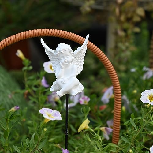 OwMell Set of 2 Decorative Angel Garden Stakes, Angel Memorial Garden Decor - style: Cherubs