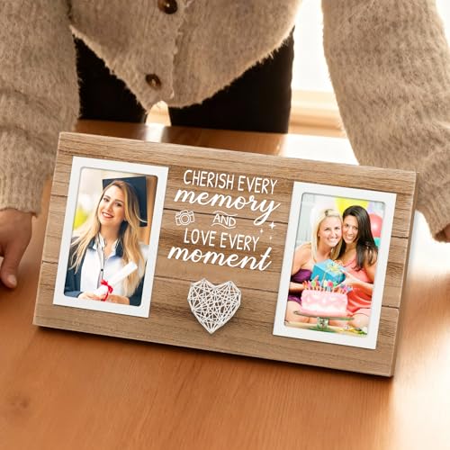 Graduation Gift for Her Him Picture Frame, Birthday Gifts for Women, Men, Friend, Family Coworker Photo Frame, Holds 2pcs 4x6 Pictures - style: women and men