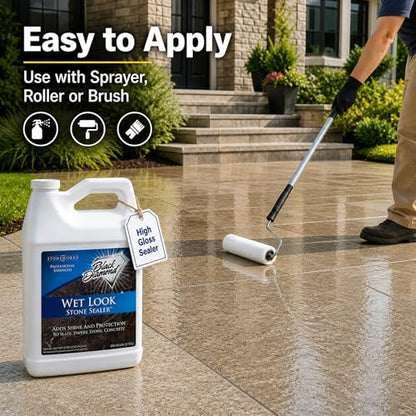 Wet Look Stone & Concrete Sealer, High Gloss for Pavers & Patios, 1 Quart | For Pavers & Patios, 1 Quart - style: 1-Quart