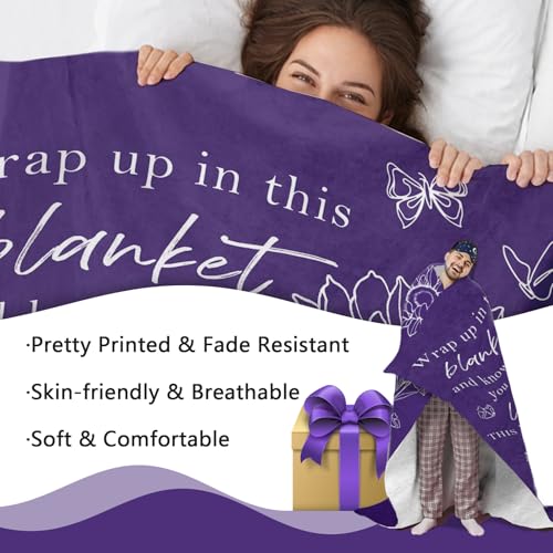 Get Well Gifts for Women Men Flannel Throw Blanket, Thinking of You - size: 60 X 80