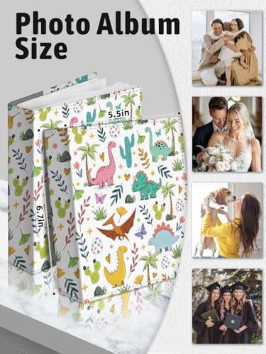 Photo Album 4x6, 56 Pockets Small Picture Book Cartoon Dinosaur - color: Dinosaur