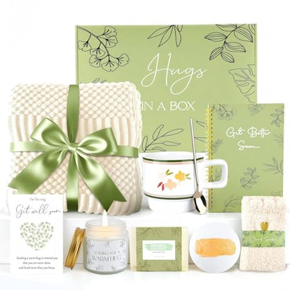 Get Well Soon Gifts Set for Women Sympathy Gift Baskets for Loss of Loved One,Feel Better Inspirational Thinking of You Gift for Wife/Sister/Friend/Mom (Beige) - color: Beige
