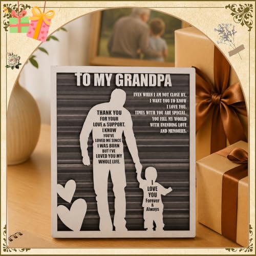 Rustic Grandpa and Grandson Sign - Gifts for Grandpa from Grandson Ideal for Father's Day, Birthdays, Grandparents Day, Christmas - style: Grandpa & Grandson