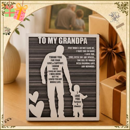 Rustic Grandpa and Grandson Sign - Gifts for Grandpa from Grandson Ideal for Father's Day, Birthdays, Grandparents Day, Christmas - style: Grandpa & Grandson