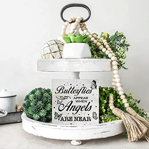 Rustic Religious Sympathy Decor Butterflies Appear When Angels Are Near - color: Angels