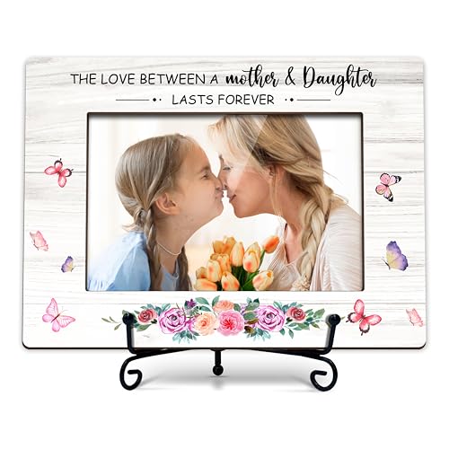 DETIHO Mom Picture Frame, 4"x6" Mothers Day Photo Gifts，Mom Wooden Picture - style: mother & daughter