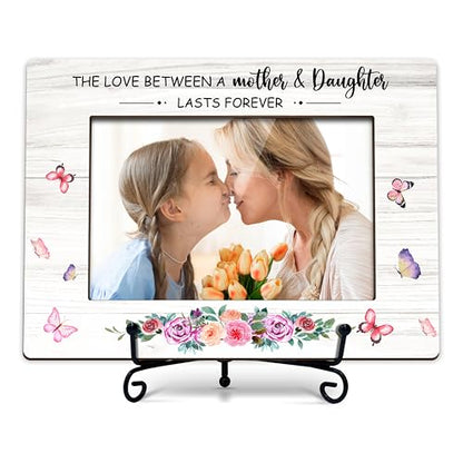 DETIHO Mom Picture Frame, 4"x6" Mothers Day Photo Gifts，Mom Wooden Picture - style: mother & daughter