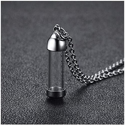 Urn Necklace for Ashes Hourglass Glass Cremation Jewelry Openable Container Pendant Vial Tube