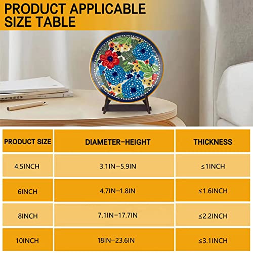 2 Pack 8 Inch Wooden Plate Stands for Display | Plate & Picture Frame Holder, Display Stand for Books, Photos, Plaque, Bowl, Tabletop Decorative Stand
