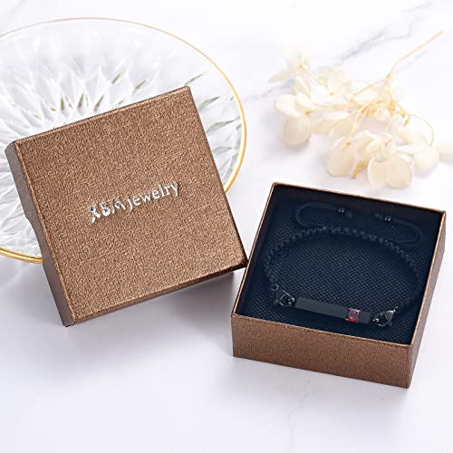 XSMZB Urn Bracelet for Ashes Stainless Steel Crystal Cube Cremation Bangle Locket Memorial Ashes Holder Keepsake for Women Men - color: Black-Red