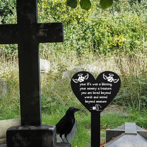 Pet Memorial Remembrance Plaque Stake for Cemetery, Grave Decorations for Loss of Dog Cat Labrador Bulldog Yard Garden Sympathy Decor Acrylic Grave Stake