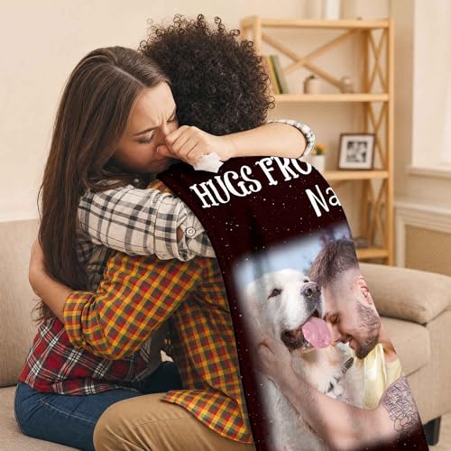 Personalized Memorial Picture Blanket Custom Hug from Heaven Sympathy Gift | HD Printing Flannel Throw Blanket for Grief and Remembrance Loss of Mother Father - color: Design 17