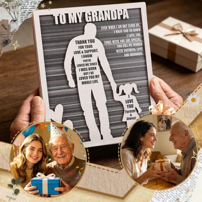 Rustic Grandpa and Granddaughter Sign - Gifts for Grandpa from Granddaughter Ideal for Father's Day, Birthdays, Grandparents Day, Christmas - style: Grandpa & Granddaughter