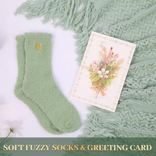 11 PCS Birthday Gifts for Women, Get Well Soon Gifts Baskets for Women Self Care,Thank You Gift,Spa Care Package After Surgery Thinking of You Sympathy, for Mom Her Wife Sister Friend (Blanket) - color: Sage Green