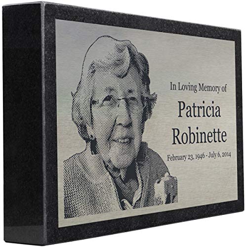 PlaqueMaker Stainless Steel and Granite Memorial Headstone - Markers for Lost Family Members, Infants, Loved Ones, Friends, Dogs, Cats, and Other Family Pets. (12 x 8 x 2) - size: 12 x 8 x 2"
