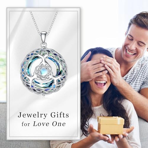 WINNICACA Celtic Knot Necklace 925 Sterling Silver Celtic Pendant Irish Urn Necklace Jewelry Birthday Anniversary Valentine's Day Gifts for Her Women Wife Girlfriend Daughter - style: 5-Celtic Tree of Life Necklace