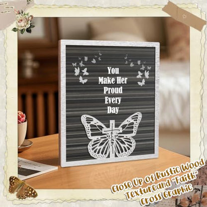 Memorial Plaque Sympathy Gifts for Loss of Loved One, "You Make Her Proud Every Day" Wooden Remembrance Sign for Bereavement, Funeral, Remembrance or Condolences - style: Make Her Proud