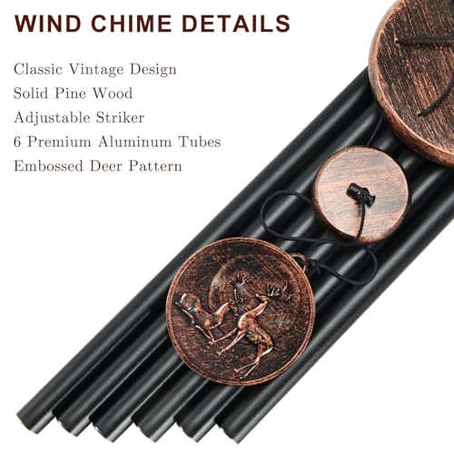 34" Deer Wind Chimes for Outside, Gifts for Women Mom Grandma - size: 34" Deer