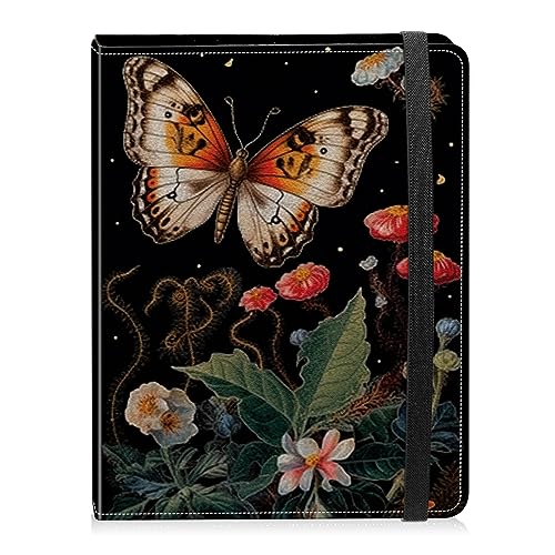 Photo Album 4x6 Photos - 60 Photos Capacity PU Leather Cover Photo Album with Strong Elastic Band, Portable Picture Album for Family Wedding Wedding Anniversary, Aesthetic Butterfly Flower - color: Aesthetic Butterfly Flower
