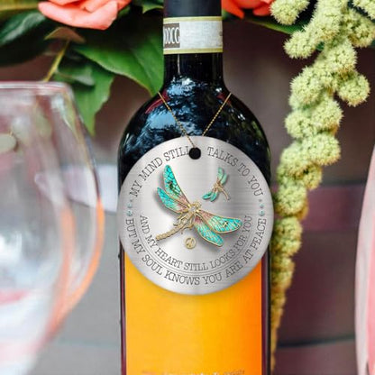 Christmas Dragonfly Memorial Ceramic Ornament | My Mind Still Talks to You, Remembrance Tree Decor, Sympathy Gift for Loss of Loved One, In Loving Memory Keepsake