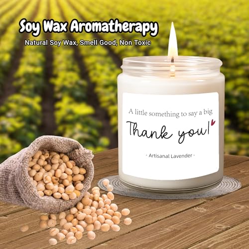 Thank You Gifts for Women Men – A Little Something to Say a Big Thank You | | 9oz Lavender Woods Soy Wax Candle | Appreciation Gift Teacher Coworker Nurse Boss Hostess Friend Employee - color: Thank You