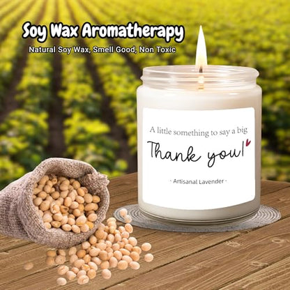 Thank You Gifts for Women Men – A Little Something to Say a Big Thank You | | 9oz Lavender Woods Soy Wax Candle | Appreciation Gift Teacher Coworker Nurse Boss Hostess Friend Employee - color: Thank You