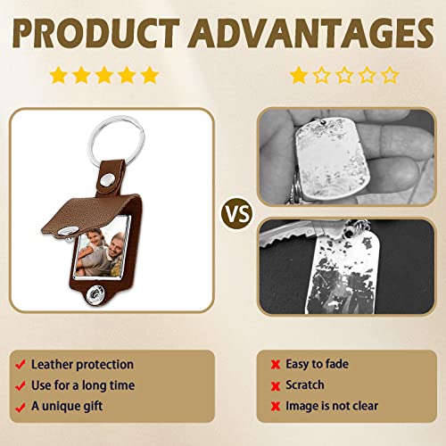 Double Sided Custom Keychain With Picture Alloy Color Printing Personalized Photo Keychain Customizable Text Gifts - color: D-fathers Day