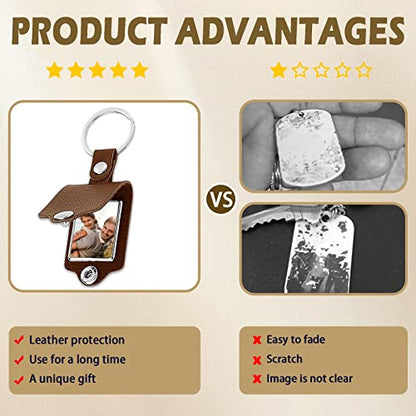 Double Sided Custom Keychain With Picture Alloy Color Printing Personalized Photo Keychain Customizable Text Gifts - color: D-fathers Day