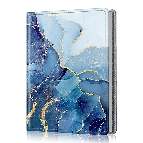 Fintie Photo Album 5x7 Photos, 52 Pockets Small Capacity Wallet Albums Book | Vegan Leather Cover, 5X7 Picture Keepsakes, Family/Wedding/Travel Memory Book, For Boys Girls Art Work, Ocean Marble - color: Ocean Marble