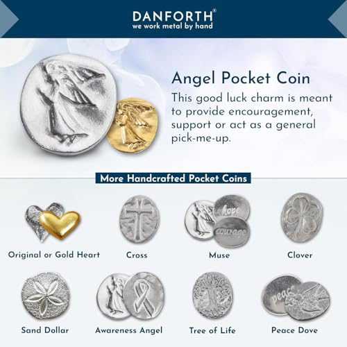 DANFORTH Pocket Angel Token Bag of 50, Lead-Free Pewter Coins, Made in USA | Guardian Angel Coin, Keepsake Coins for Encouragement, Remembrance & Spiritual Gifts - color: Angel Coins Bag of 50