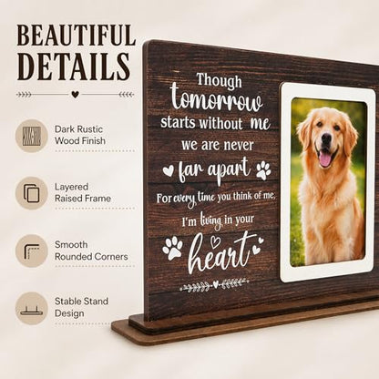 Dog Memorial Gifts For Loss Of Dog Picture Frame, Pet Memorial Gifts For Dogs Photo Keepsake, Wooden Picture Frame for 4x6 Photo Pet Loss Gifts Sympathy Decor Bereavement Remembrance Gift