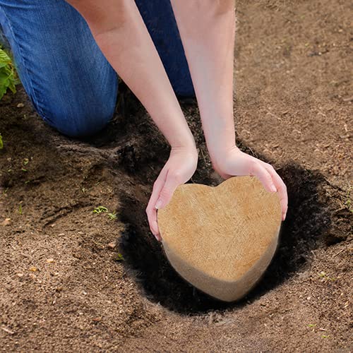 Woodgrain Heart Biodegradable Cremation Urn for Ashes, Earth Friendly Urn for Ground Burial, Eco Urn for Ashes, Adult Sized Cremation Urn