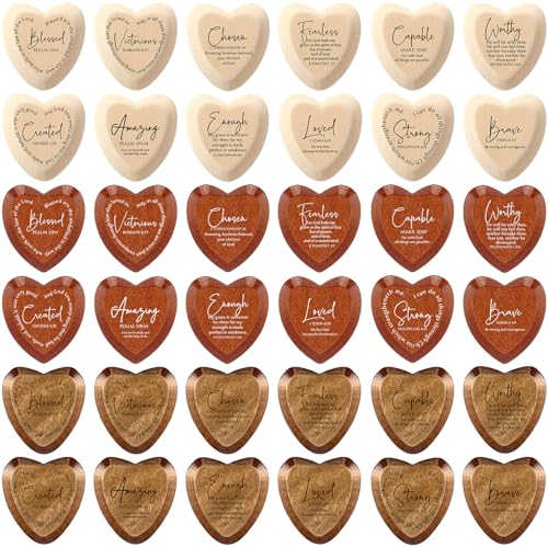 Christian Gifts Bulk Wooden Hearts, Natural‌,Brown,Dark Brown, 72 Pcs - color: Natural‌,brown,dark Brown