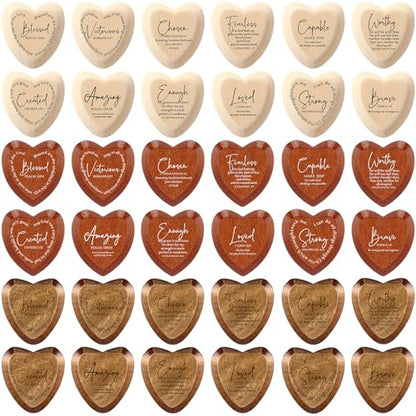 Christian Gifts Bulk Wooden Hearts, Natural‌,Brown,Dark Brown, 72 Pcs - color: Natural‌,brown,dark Brown