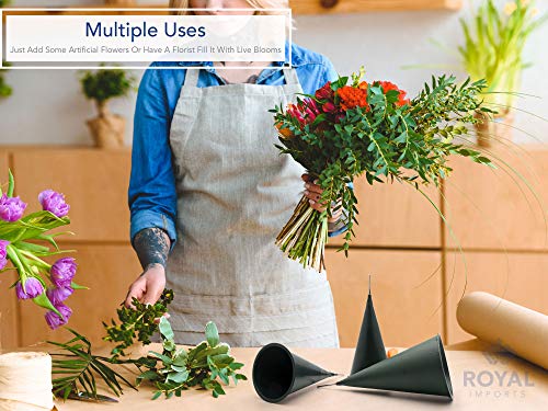 Royal Imports Cemetery Vases for Grave 10" Medium, 1.9" Spikes Set of 2 - size: Medium - No Foam