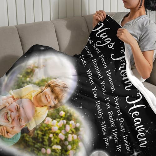 Custom Memorial Blanket with Picture Personalized Sympathy Remembrance Condolences Bereavement Gifts Sympathy Gifts for Loss of Loved One Mother Dad Grandma Grandpa Sister Daughter Friend - color: Design20