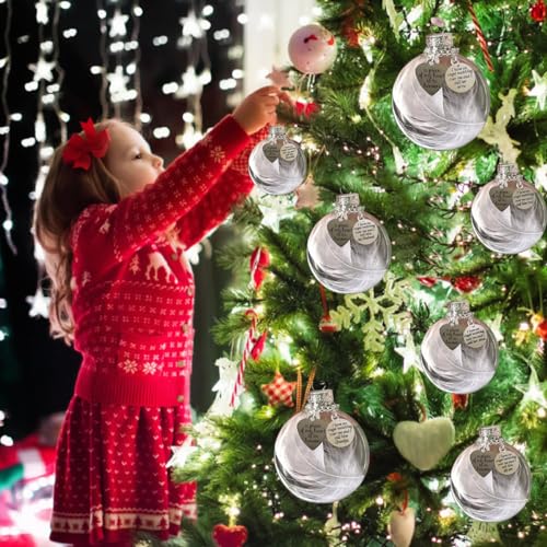 Dad Memorial Ornaments Christmas Clear Feather Ball – A Piece of My Heart is in Heaven, Sympathy Gift for Loss of Loved One (Dad) - color: Dad