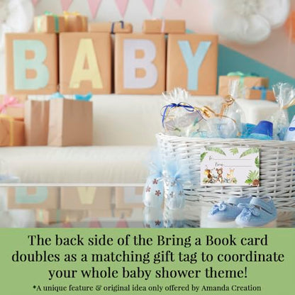 Baby Shower Invites Gender Neutral – Watercolor Woodland Baby Shower Invitation Bundle with Diaper Raffle Tickets, Book Request Cards & Envelopes. Set of 20 5X7 Woodland Creatures Invitation Kit Sets for Boy or Girl - style: Woodland Creatures