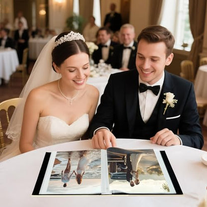 Photo Album 8x10 2 Packs Clear Pages Pockets Leathe Cover Slip Slide in Photo Album Each Holds 50 Vertical 8x10 Photos Picture Book for Wedding Family (Grey) - color: Grey, size: 50 Pockets/2PK