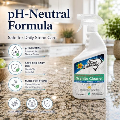 Black Diamond Stoneworks Granite Counter Cleaner: USDA Certified BIOBASED- Safe for Granite and other stone countertops. Safe for food contact formula to keep your countertops looking fresh and clean! - size: 160 Fl Oz (Pack of 1)