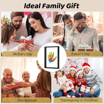 Family Handprint Kit for 4, Hand Print Keepsake Frame DIY Craft Gift - color: Black, size: 4 Pages Acrylic Boards