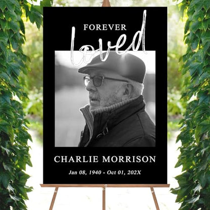 Custom Celebration of Life Welcome Sign with Photo for Memorial Funeral - color: Sign 2