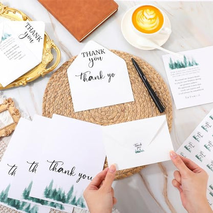 Fumete 50 Set Funeral Thank You Cards, Tree - style: Tree