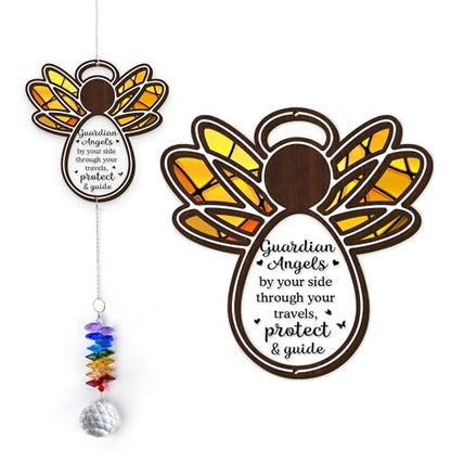 2 Layered Ornament Suncatcher - Guardian Angel Ornament - Unique Keepsake - Sympathy Presents - Rainbow Remembrance - Mother's Day Father's Day Birthday Gifts for Women, Men - color: Guardian Angel