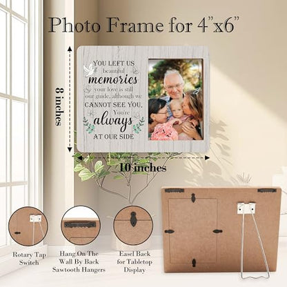 Memorial Picture Frame, In Loving Memory Wood Photo Frame, Sympathy Gifts Bereavement Gifts for Loss of Mom Dad Grandparents, You Left Us Beautiful Memories Frame, Funeral Remembrance Gifts -d03 - style: Memorial 01